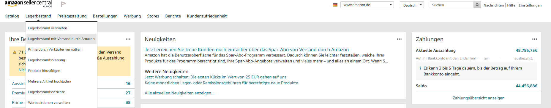 Registrierung eines Verkäuferkontos