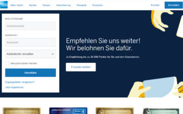 Screenshot American Express