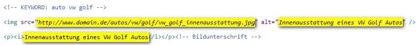 Bildoptimierung: Alt-Tags