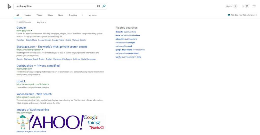 Bing SERPs