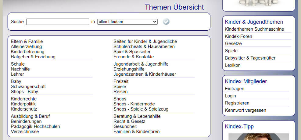 Kindex Suchleiste