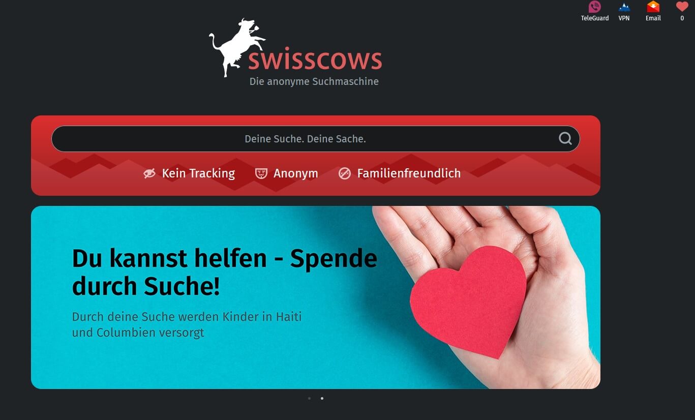 Swisscows Suchmaske