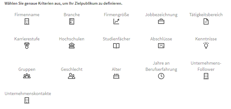Zielgruppen bei LinkedIn