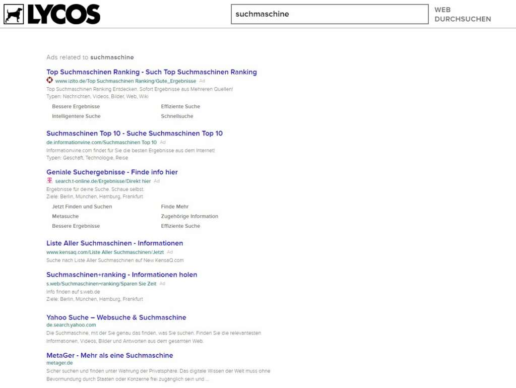 Lycos SERPs