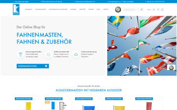 Screenshot Hugo Knödler GmbH – fahnenmast.com
