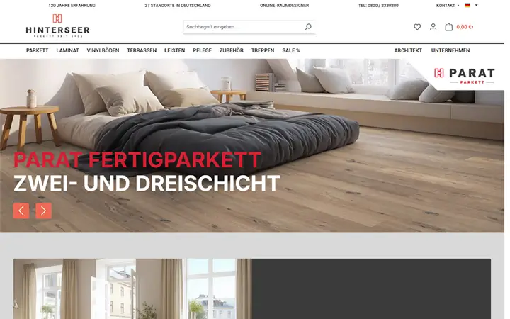 Screenshot Parkett Hinterseer