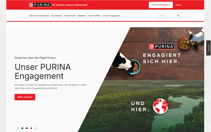 Screenshot Nestlé Purina