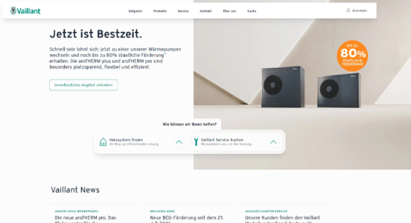 Screenshot Vaillant Deutschland GmbH & Co. KG