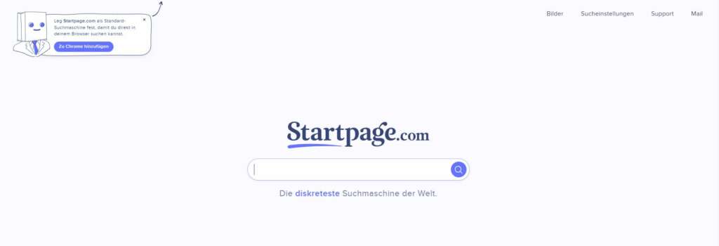 startpage Suchfeld